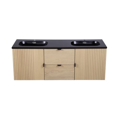 Plan Vasque Intégré En Résine De Synthèse Enio 140cm Noir