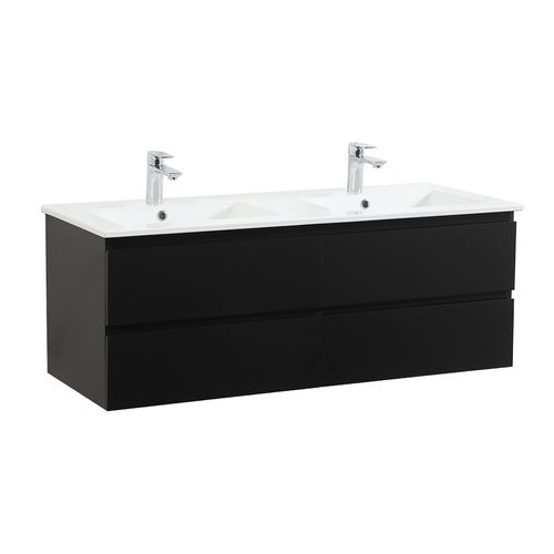 Meuble Double Vasque Sorrento Suspendu Avec Plan Vasque En Céramique 120cm