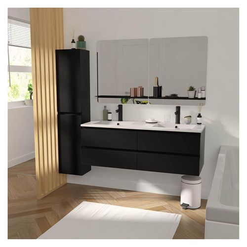 Meuble Double Vasque Sorrento Suspendu Avec Plan Vasque En Céramique 120cm