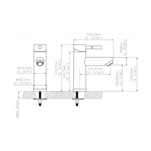 Robinet De Salle De Bain Mitigeur Bec Bas H17cm Tap
