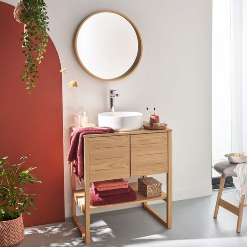 Meuble Sous Vasque Atoll 70cm + Vasque Blanche +miroir