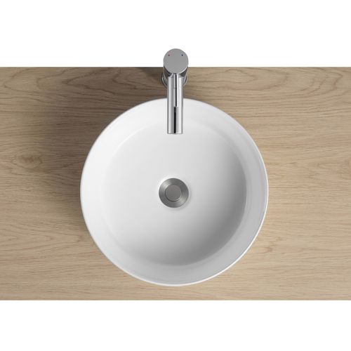 Vasque à Encastrer Ronde En Céramique Blanche 36cm