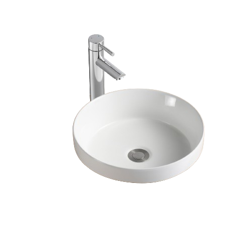 Vasque à Encastrer Ronde En Céramique Blanche 36cm