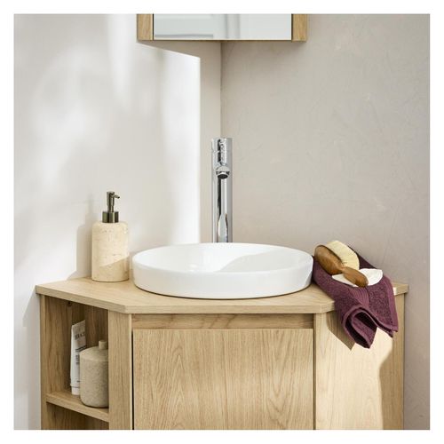 Vasque à Encastrer Ronde En Céramique Blanche 36cm