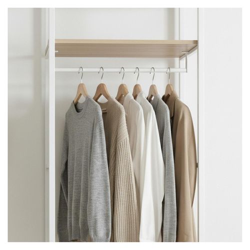 Portant Vêtements June En Bois Et Métal 50x200cm