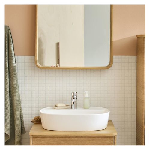 Vasque à Poser Ovale En Céramique Blanche 50x38cm