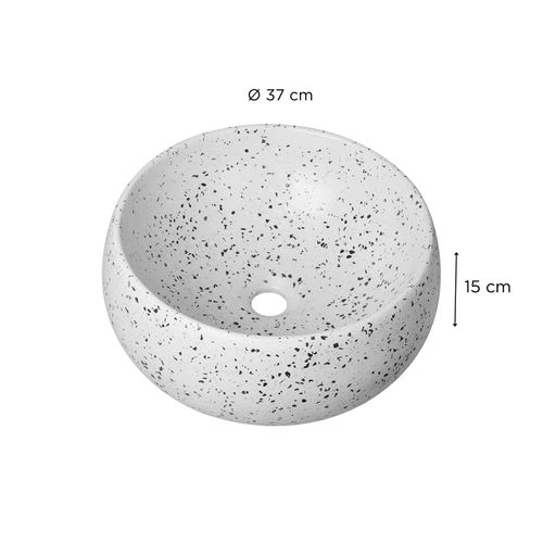 Vasque à Poser Zoli Ronde En Terrazzo 40cm