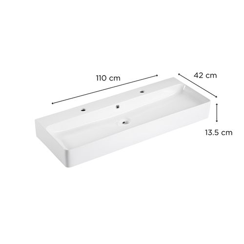 Vasque à Suspendre Salina Rectangulaire En Céramique 110x42cm