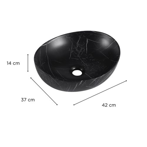 Vasque à Poser Ovale En Céramique 42x37cm Anna
