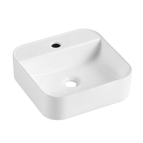 Vasque à Poser Rectangulaire Kali En Céramique Blanche 36cm