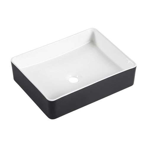 Vasque à Poser Rectangulaire Ydra En Céramique Bicolore 47x36cm