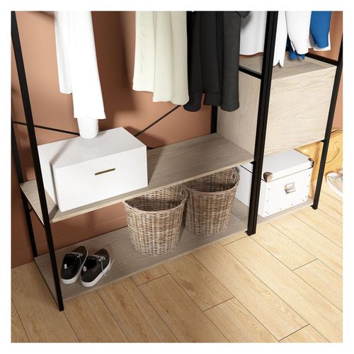 Lot De 2 Portants Vêtements En Bois Et Métal 160x200cm - Rangement Fermé