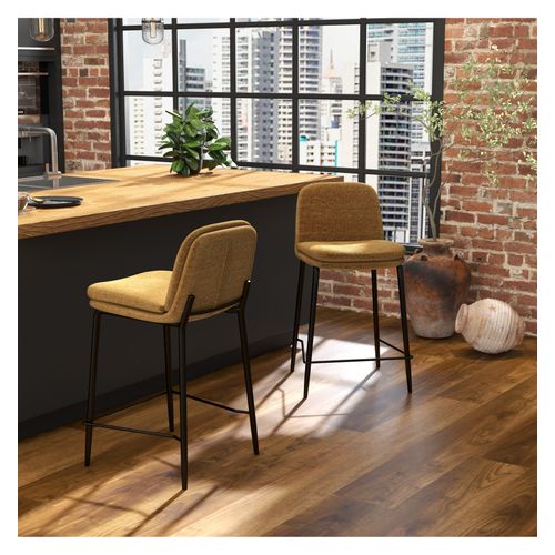 Nolan-chaise De Bar En Tissu Luxury Moutarde (x2)