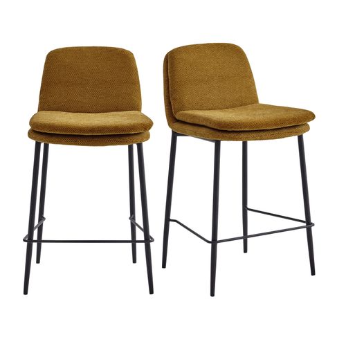 Nolan-chaise De Bar En Tissu Luxury Moutarde (x2)