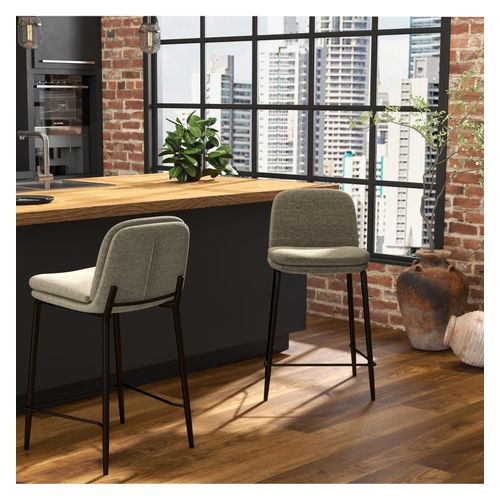 Nolan-chaise De Bar En Tissu Luxury Taupe (x2)