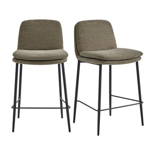 Nolan-chaise De Bar En Tissu Luxury Taupe (x2)