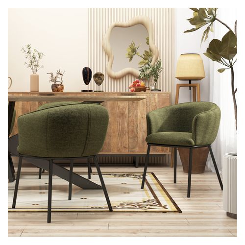 Alvin-fauteuil De Table En Tissu Luxury Kaki