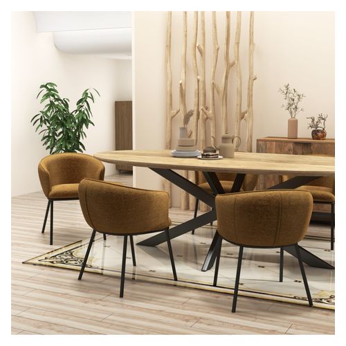 Alvin-fauteuil De Table En Tissu Luxury Moutarde