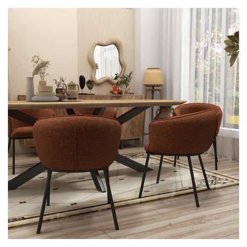 Alvin-fauteuil De Table En Tissu Luxury Terracotta