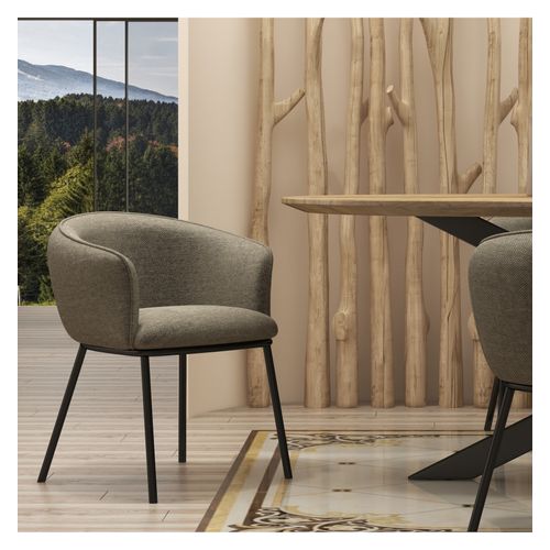 Alvin-fauteuil De Table En Tissu Luxury Taupe