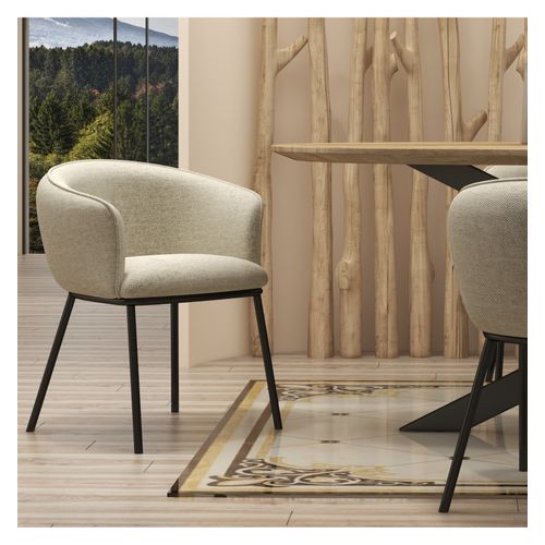 Alvin-fauteuil De Table En Tissu Luxury Grège