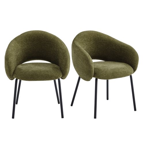 Sharp-fauteuil De Table En Tissu Luxury Kaki (x2)