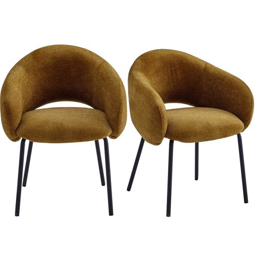 Sharp-fauteuil De Table En Tissu Luxury Moutarde (x2)