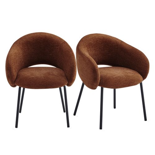 Sharp-fauteuil De Table En Tissu Luxury Terracotta (x2)