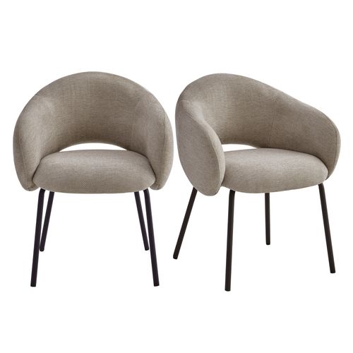 Sharp-fauteuil De Table En Tissu Luxury Grège (x2)