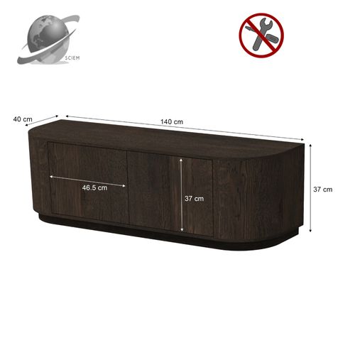 Tiago-meuble TV 140 Cm Chêne Expresso