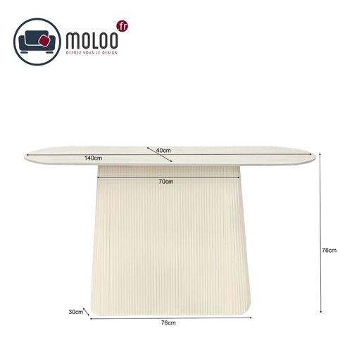 Dolce-console 140 Cm En Bois Massif Ivoire