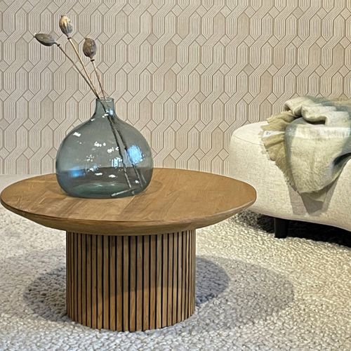 Piana-table Basse Ronde D80 Cm En Teck Massif