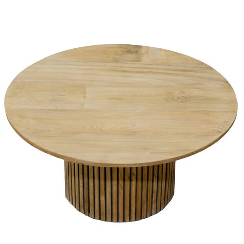 Piana-table Basse Ronde D80 Cm En Teck Massif