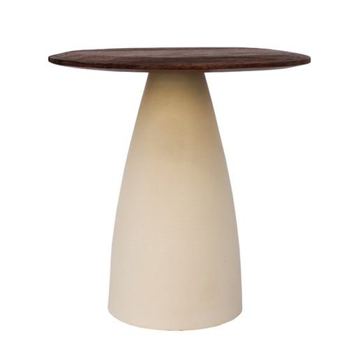 Dylon-table Basse D50 Cm En Bois Brun Et Ivoire