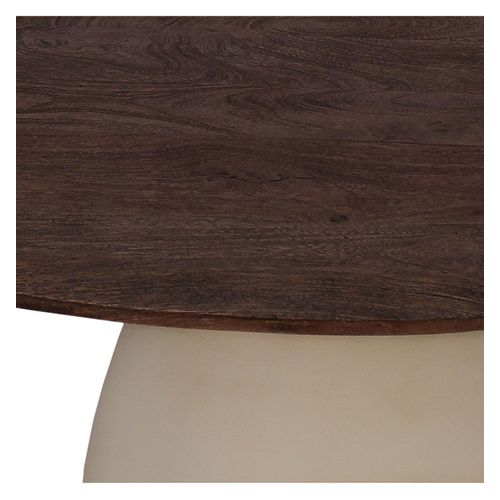 Dylon-table Basse D50 Cm En Bois Brun Et Ivoire