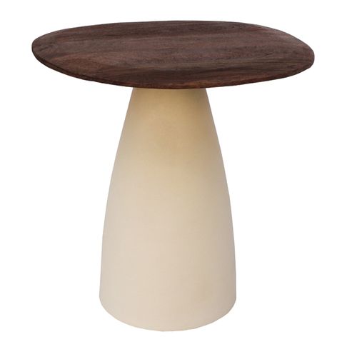 Dylon-table Basse D50 Cm En Bois Brun Et Ivoire