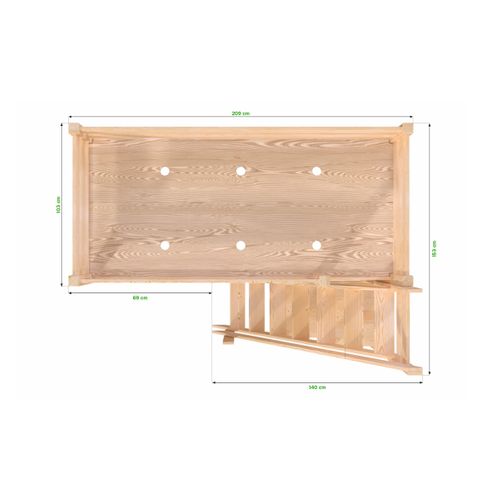 Lit Mezzanine Bois Sylvia 90x200 Avec Escalier De Meunier