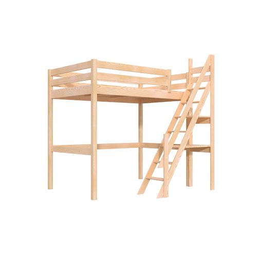 Lit Mezzanine Bois 120x200 Sylvia Avec Escalier De Meunier