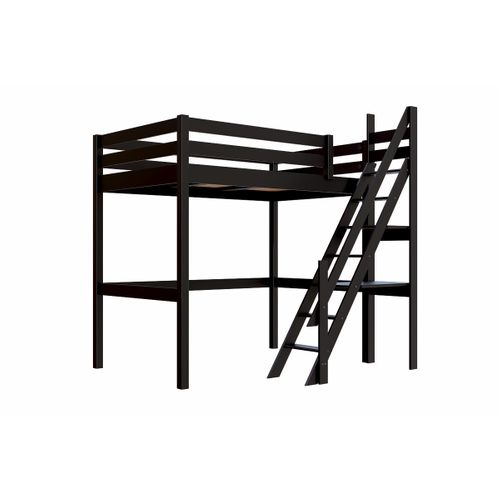 Lit Mezzanine Bois 120x200 Sylvia Avec Escalier De Meunier