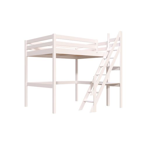 Lit Mezzanine Bois 140x200 Sylvia Avec Escalier De Meunier
