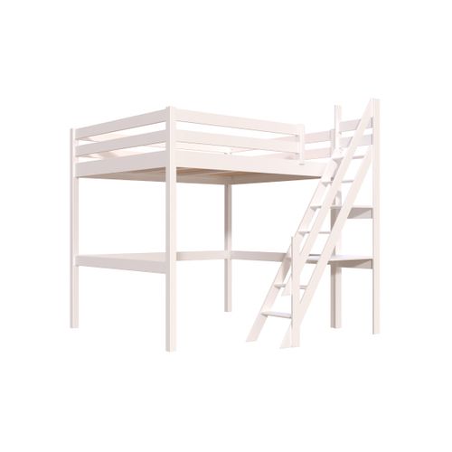 Lit Mezzanine Bois 160x200 Sylvia Avec Escalier De Meunier
