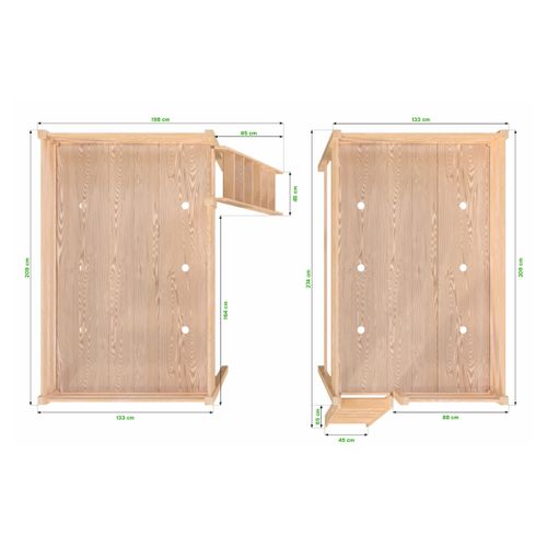 Lit Mezzanine 1 Place Bois Sylvia 120x200 Échelle Inclinée