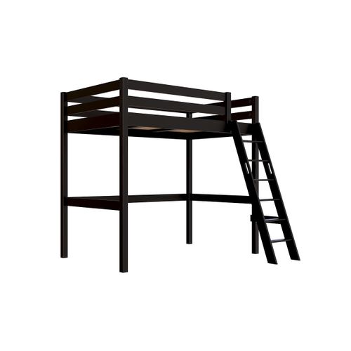 Lit Mezzanine 1 Place Bois Sylvia 120x200 Échelle Inclinée