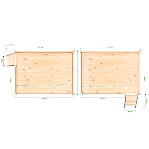 Lit Mezzanine 2 Places Bois Sylvia 140x200 Échelle Inclinée