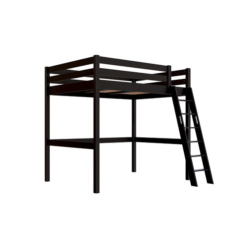 Lit Mezzanine 2 Places Bois Sylvia 140x200 Échelle Inclinée