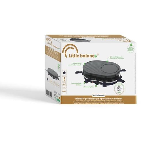 Appareil à Raclette 8 Personnes 1200w + Gril + Crêpière Bleu Nuit Et Noir - 8749