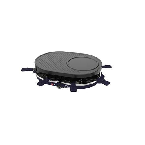 Appareil à Raclette 8 Personnes 1200w + Gril + Crêpière Bleu Nuit Et Noir - 8749