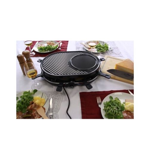 Appareil à Raclette 8 Personnes 1200w + Gril + Crêpière Bleu Nuit Et Noir - 8749