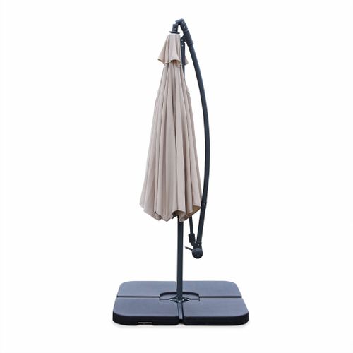 Parasol Déporté Rond D.300cm  - Hardelot - Beige - Manivelle Anti-retour - Toile Déperlante - Facile