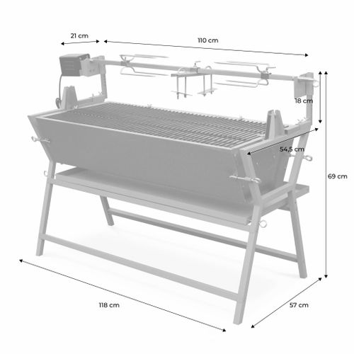 Rôtissoire Électrique Inclinable -  Mathurin Inox - Tournebroche. Barbecue Au Charbon De Bois À